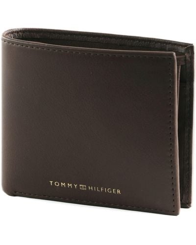 Tommy Hilfiger Th Premium Leather Cc And Coin Wallet With Coin Compartment - Black