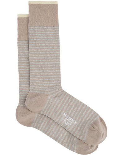 Hackett Pique Marl Stripe Socks - Grey