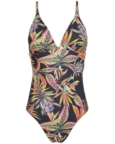 O'neill Sportswear Sunset Swimsuit 39033 Black Tropical Flower - Mehrfarbig