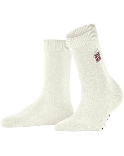 FALKE Socken Cosy Wool X-Mas Gift Wolle Kaschmir gemustert 1 Paar - Weiß