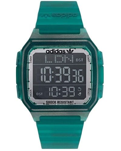 adidas Transparent Green Resin Strap Digital Watch
