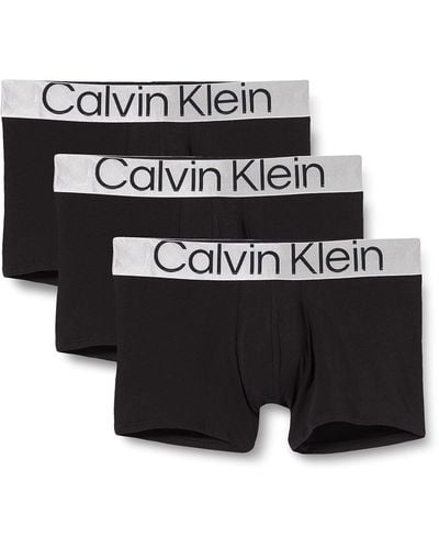 Calvin Klein 3 Pack Trunks-Steel Cotton Bóxers - Negro