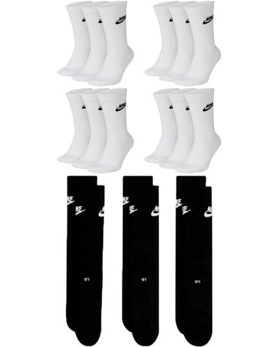 Nike 9 paia di calzini sportivi – bianco/nero/multicolore – Sportswear Everyday Essential CREW calzini 34/38/42/46/50 –