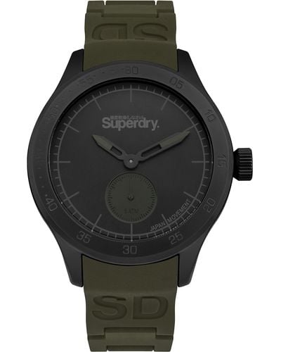 Superdry Analog Quarz Uhr mit Silikon Armband SYG212NB - Schwarz