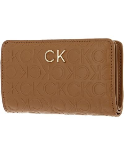 Calvin Klein Re-Lock Bifold French Wallet Brown Sugar - Noir