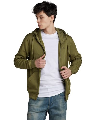 G-Star RAW Premium Core Hooded Zip Sweater - Verde