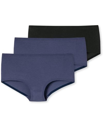 Schiesser 173530 Invisible Cotton Shorts 3er Pack Violette Mixed 176 - Blau