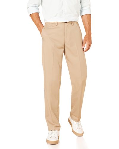 Amazon Essentials Pantaloni da Abito Senza Pinces Slim Uomo - Neutro