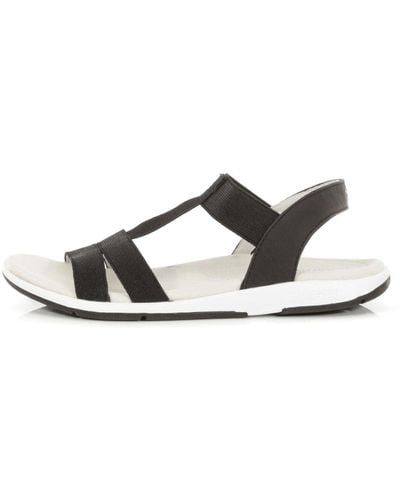 Regatta Santa Maria' Elasticated Strap Lined Textile Covered Footbed Rubber Outsole Sandals - Noir