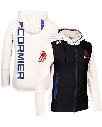 Reebok Daniel Cormier Ufc Fight Kit Full-zip Official Chalk White Walkout Hoodie - Blue
