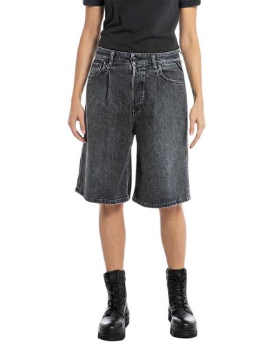 Replay Jeans-Shorts Bermudas aus Comfort Denim - Schwarz