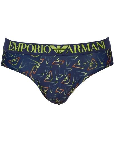 Emporio Armani Underwear Brief All Over Microfiber Caleçons - Bleu
