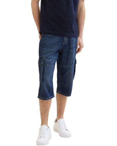 Tom Tailor Morris Overknee Cargo Shorts - Blau