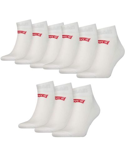 Levi's 9 Pairs of Levis 168SF Mid Cut Socks Sneaker Socks Stockings 903051001 - Blanc