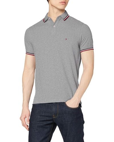Tommy Hilfiger Polo Core Tommy Tipped Slim-Fit Polo - Gris