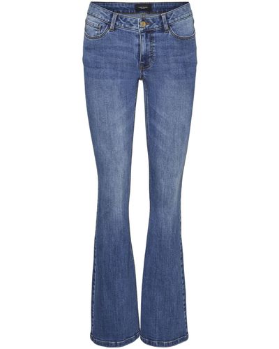 Vero Moda Female Ausgestellt VMSIGI Niedrige Taille Ausgestellt Jeans - Blau