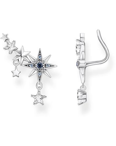 Thomas Sabo Sabo Ohrringe Ear Climber Royalty Sterne mit Steinen aus 925 Sterlingsilber - Mettallic
