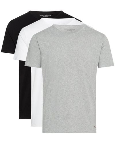 Tommy Hilfiger Stretch Cn tee SS Paquete de 3 Camiseta S/S - Blanco