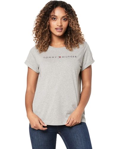 Tommy Hilfiger T-shirt Original manches courtes retroussées - Gris