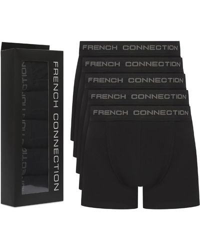 French Connection Cotton Boxers For – Slim Fit 's Underwear Briefs – Ease And Facility Boxers For Men - Black