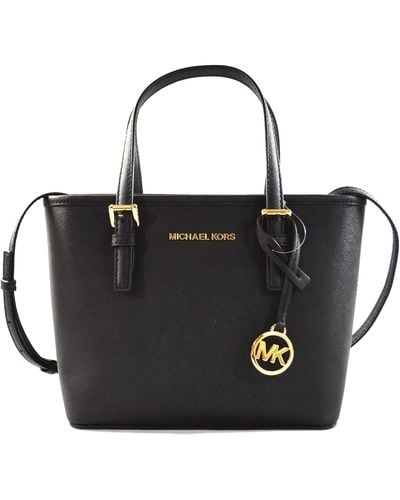 Michael Kors Jet Set Medium Carryall Tote Bag Purse Black - Schwarz