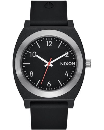Nixon Analog Japanisches Quarzwerk Uhr mit Silikon Armband A1361-004-00 - Schwarz