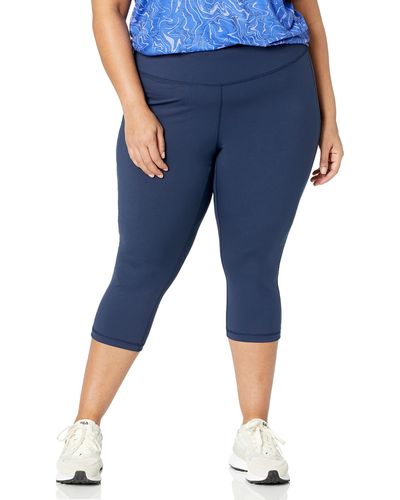 Amazon Essentials Leggings capri de talle alto con efecto remodelante y estilo deportivo Mujer - Azul