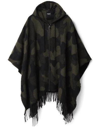 Desigual Poncho Abstracto - Negro