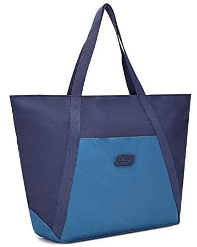 Skechers Recycling Tasche ,Vintage Wasserdichte Tote Bag Handtasche Cord Umhängetasche Schultertasche Shopper für Arbeit Büro Reisen - Blau