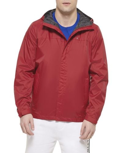 Tommy Hilfiger Mens Classic Zip Front Polar Fleece Jacket - Red