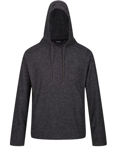 Regatta S Edley Fleece Hooded Sweatshirt Hoody Dark Grey - Black