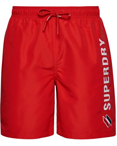 Superdry Code APPLQUE 19INCH Swim Short Bañador - Rojo