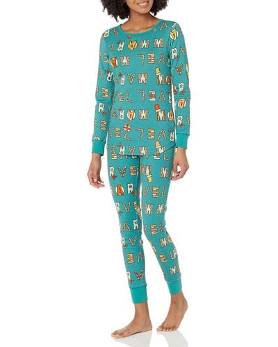 Amazon Essentials Snug-fit Pajamas Pyjama en Coton - Vert