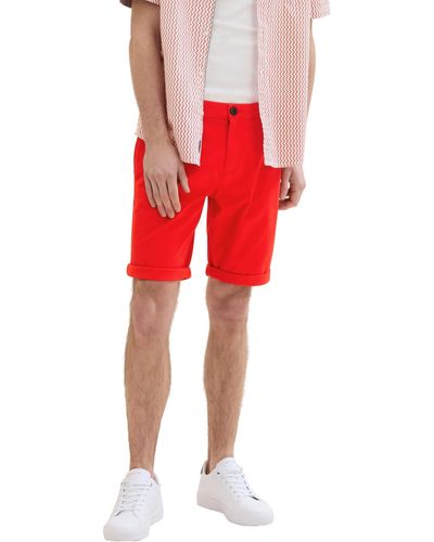 Tom Tailor Slim Fit Chino Shorts - Rot
