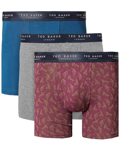 Ted Baker 3-pack Cotton Fashion Boxer Brief - Blue