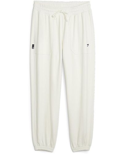 PUMA Pantaloni della Tuta Downtown da Donna XS Warm White - Bianco