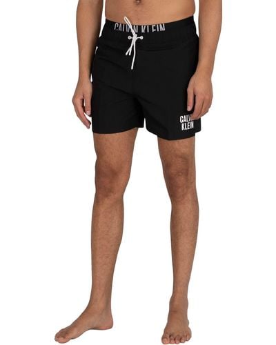 Calvin Klein Hombre Bañador Medium Double WB Largo - Negro