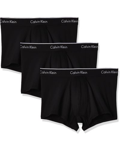 Calvin Klein Microfiber Stretch Multipack Low Rise Trunks - Black