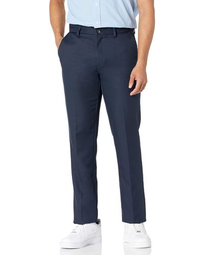Amazon Essentials Pantaloni da Abito Senza Pinces Slim Uomo - Blu