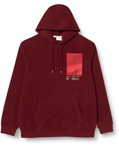 S.oliver Big Size Sweatshirt mit Kapuze und Frontprint - Rot