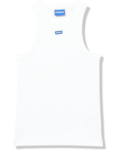 HUGO Box Logo Easy Tank T-shirt - White