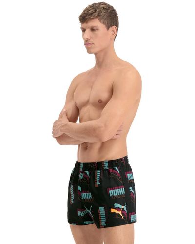 PUMA Logo Print Short Shorts Pantaloncini da Surf - Multicolore