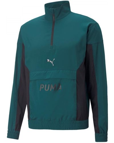 PUMA Fit Woven 1/2 Zip Sweatshirt Voor - Groen