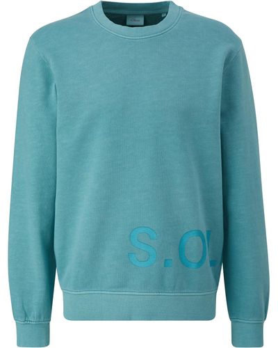 S.oliver 2143994 Sweatshirt mit Logo Print - Blau