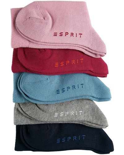Esprit Solid Mix 5-Pack K SO algodón unicolor 5 pares - Rojo