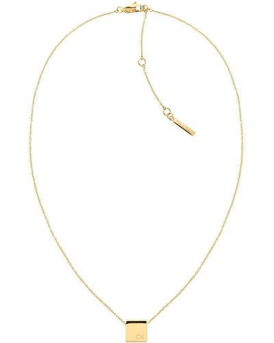 Calvin Klein Collar colgante para Mujer,Oro,Talla Única - Blanco