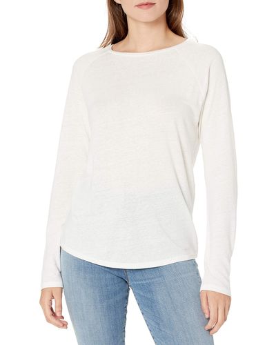 Goodthreads Linen Modal Jersey Long-Sleeve Raglan Fashion-t-Shirts - Weiß