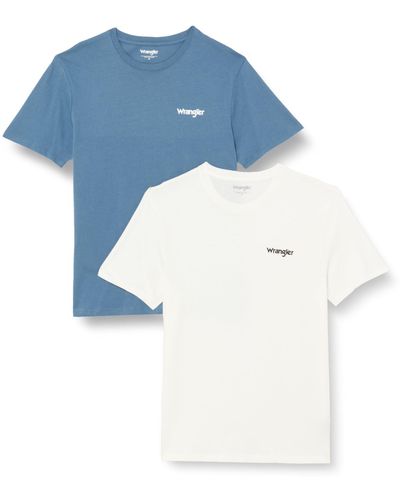 Wrangler 2PACK Sign Off Tee True Navy T-Shirt - Schwarz