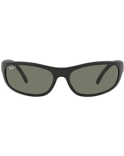 Ray-Ban Rb4033 Polarized Rectangular Sunglasses Matte Black 60.6 Mm
