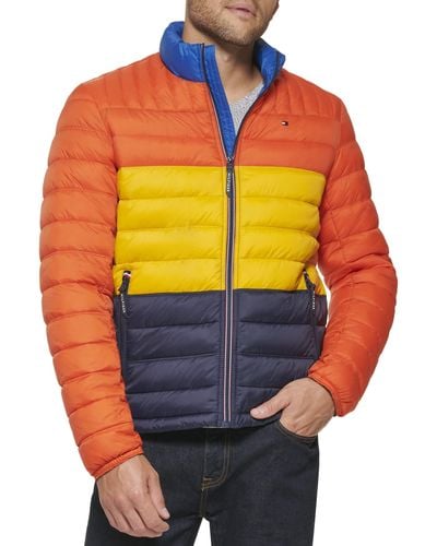 Tommy Hilfiger Ultra Loft Lightweight Packable Puffer Jacket - Orange